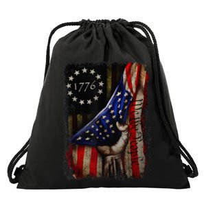 We The People American History 1776 4th Of July US USA Flag Drawstring Bag