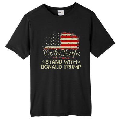 We The People Stand With Donald Trump 2024 American Flag Tall Fusion ChromaSoft Performance T-Shirt