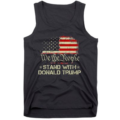 We The People Stand With Donald Trump 2024 American Flag Tank Top