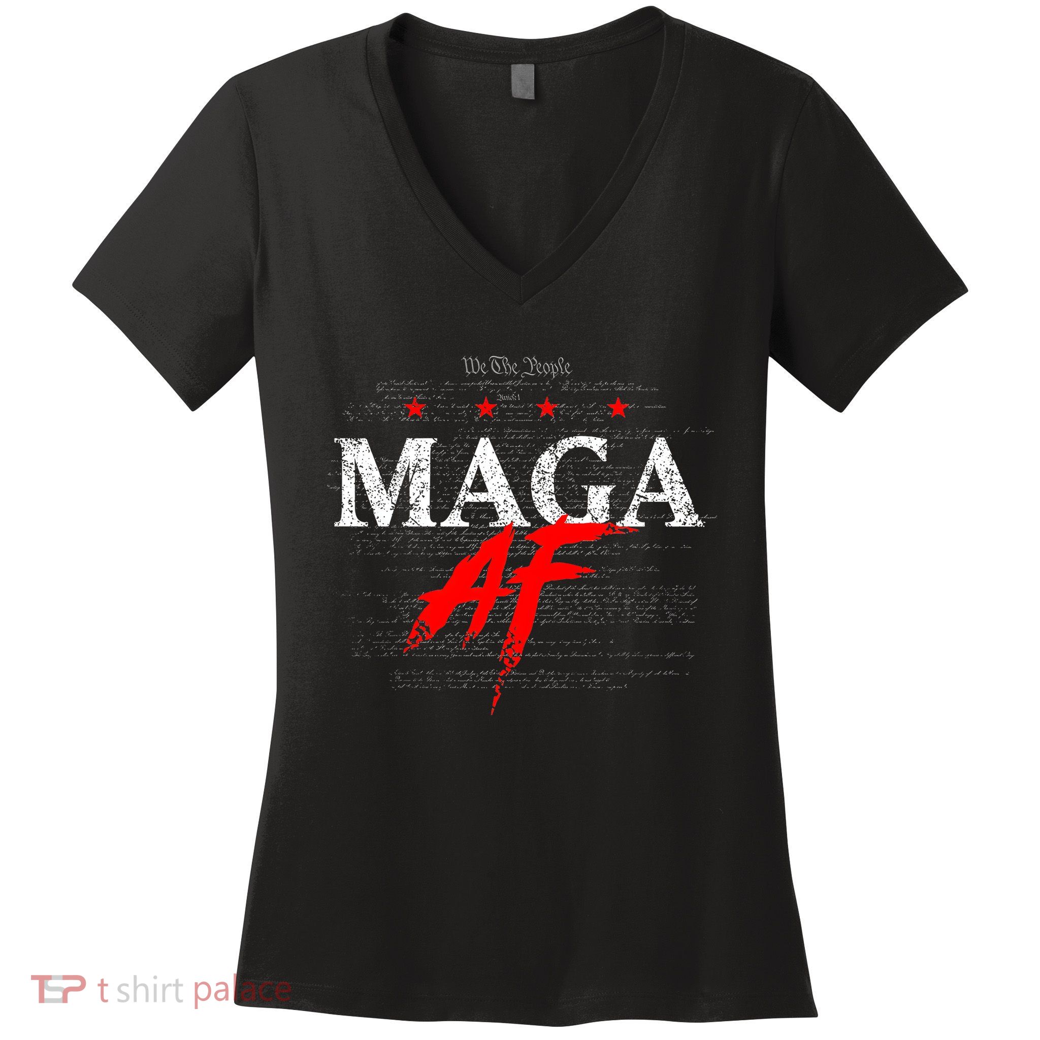 We The People Maga Af Pro Trump Women's V-Neck T-Shirt