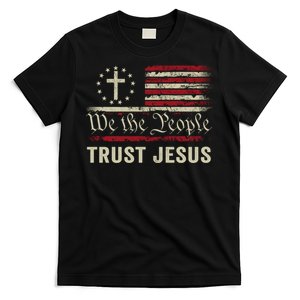 We The People Trust Jesus USA Flag Christian Patriotic T-Shirt