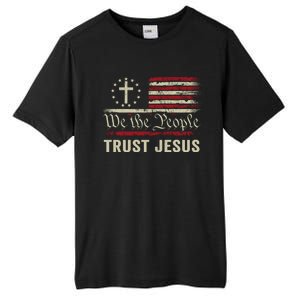 We The People Trust Jesus USA Flag Christian Patriotic Tall Fusion ChromaSoft Performance T-Shirt