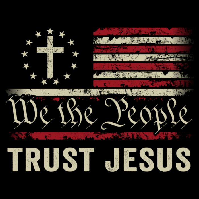 We The People Trust Jesus USA Flag Christian Patriotic 16 in Basic Backpack