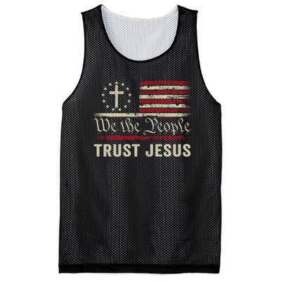 We The People Trust Jesus USA Flag Christian Patriotic Mesh Reversible Basketball Jersey Tank