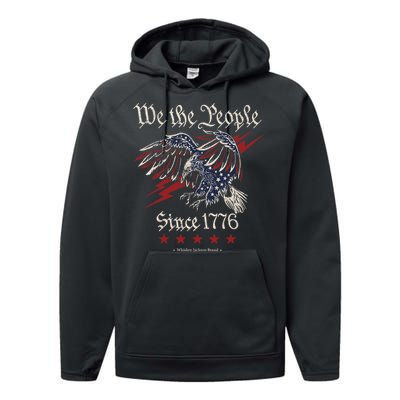 We The People Eagle American Flag Performance Fleece Hoodie