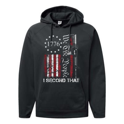 We The People I Second That 2nd Amendment US Flag Performance Fleece Hoodie