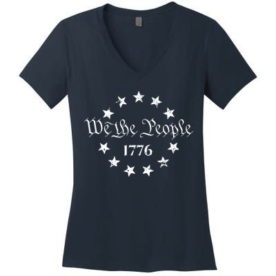 We The People Shirt 1776 Betsy Ross Flag Independence Day Women's V-Neck T-Shirt