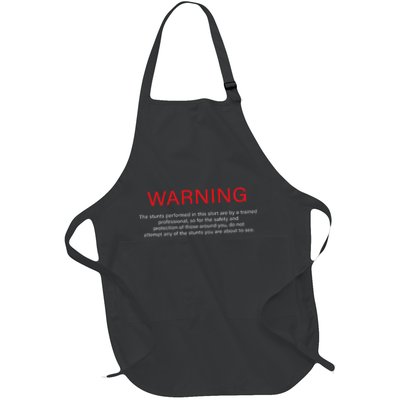 Warning Trained Professional Funny Jackass Stunts Disclaimer Full-Length Apron With Pockets