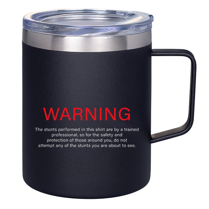 Warning Trained Professional Funny Jackass Stunts Disclaimer 12oz Stainless Steel Coffee Mug