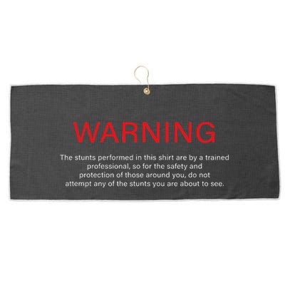 Warning Trained Professional Funny Jackass Stunts Disclaimer Large Microfiber Waffle Golf Towel