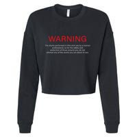 Warning Trained Professional Funny Jackass Stunts Disclaimer Cropped Pullover Crew