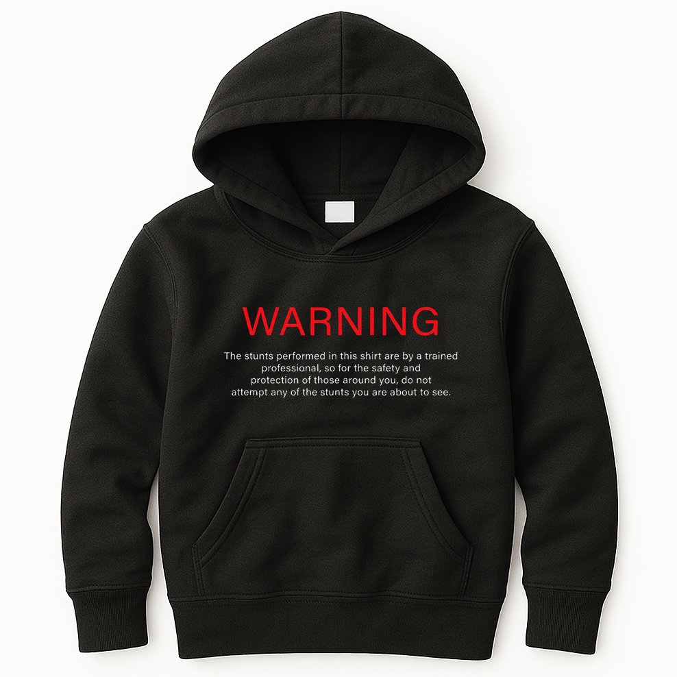 Warning Trained Professional Funny Jackass Stunts Disclaimer Kids Hoodie