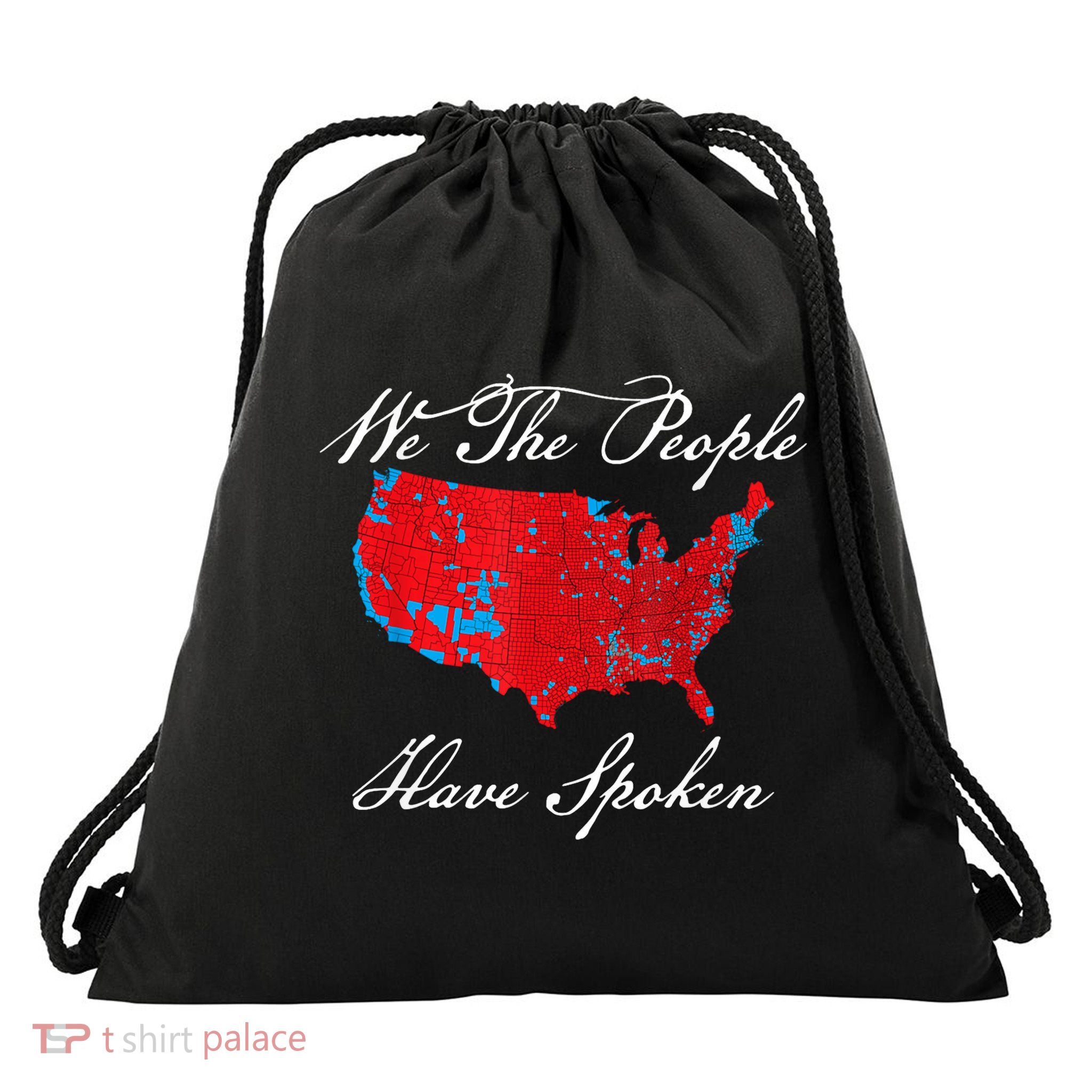 We The People Have Spoken Map Of 2024 Election Results Drawstring Bag