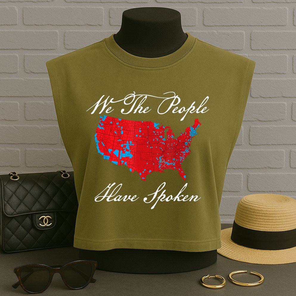 We The People Have Spoken Map Of 2024 Election Results Garment-Dyed Women's Muscle Tee