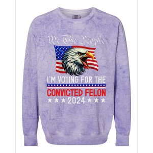 We The People Voting Felon 2024 Eagle Colorblast Crewneck Sweatshirt