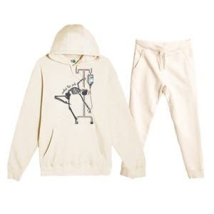 Working The Pole Funny Nurse Dancing Skeleton Halloween Cute Premium Hooded Sweatsuit Set