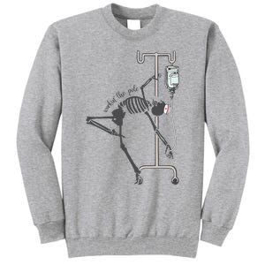 Working The Pole Funny Nurse Dancing Skeleton Halloween Cute Tall Sweatshirt