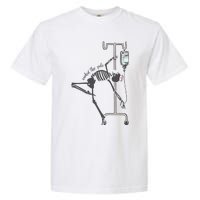 Working The Pole Funny Nurse Dancing Skeleton Halloween Cute Garment-Dyed Heavyweight T-Shirt