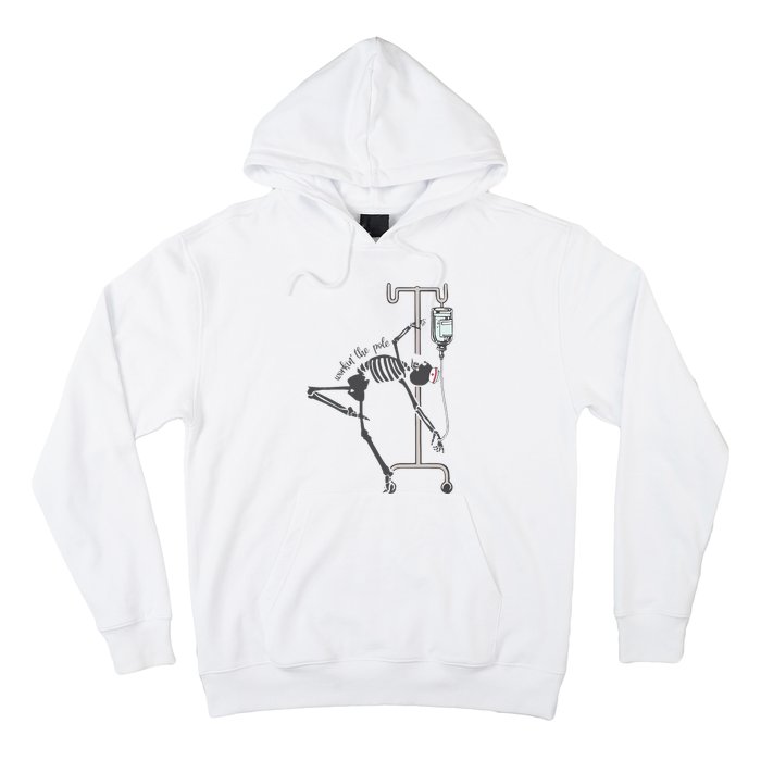 Working The Pole Funny Nurse Dancing Skeleton Halloween Cute Hoodie