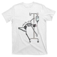 Working The Pole Funny Nurse Dancing Skeleton Halloween Cute T-Shirt