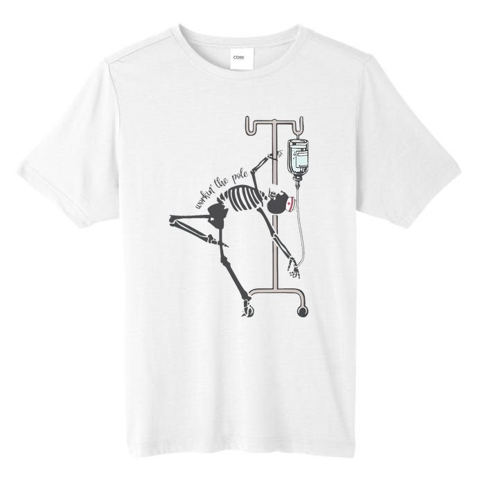 Working The Pole Funny Nurse Dancing Skeleton Halloween Cute Tall Fusion ChromaSoft Performance T-Shirt