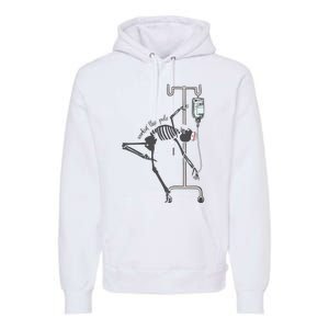 Working The Pole Funny Nurse Dancing Skeleton Halloween Cute Premium Hoodie