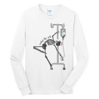 Working The Pole Funny Nurse Dancing Skeleton Halloween Cute Tall Long Sleeve T-Shirt