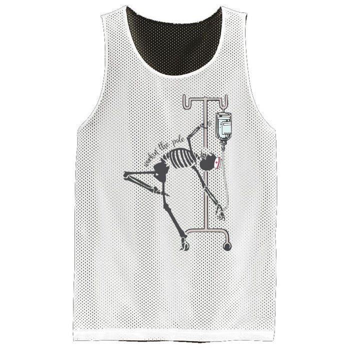 Working The Pole Funny Nurse Dancing Skeleton Halloween Cute Mesh Reversible Basketball Jersey Tank