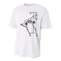 Working The Pole Funny Nurse Dancing Skeleton Halloween Cute Performance Sprint T-Shirt