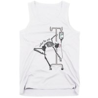 Working The Pole Funny Nurse Dancing Skeleton Halloween Cute Tank Top