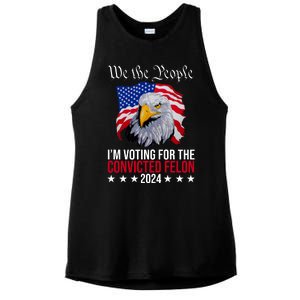 We The People Im Voting For The Convicted Felon 2024 Usa Eagle Ladies PosiCharge Tri-Blend Wicking Tank