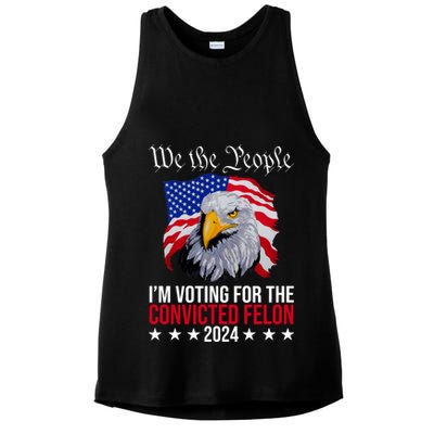 We The People Im Voting For The Convicted Felon 2024 Usa Eagle Ladies PosiCharge Tri-Blend Wicking Tank