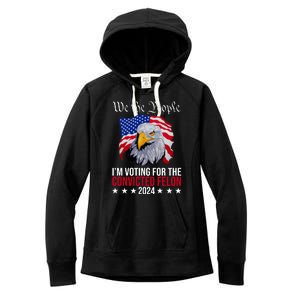 We The People Im Voting For The Convicted Felon 2024 Usa Eagle Women's Fleece Hoodie