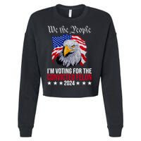 We The People Im Voting For The Convicted Felon 2024 Usa Eagle Cropped Pullover Crew