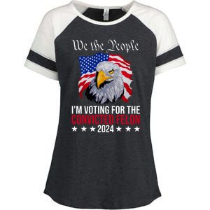 We The People Im Voting For The Convicted Felon 2024 Usa Eagle Enza Ladies Jersey Colorblock Tee