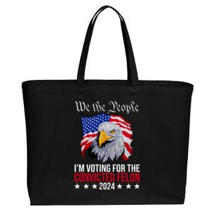 We The People Im Voting For The Convicted Felon 2024 Usa Eagle Cotton Canvas Jumbo Tote