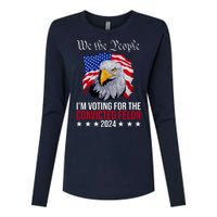 We The People Im Voting For The Convicted Felon 2024 Usa Eagle Womens Cotton Relaxed Long Sleeve T-Shirt