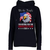 We The People Im Voting For The Convicted Felon 2024 Usa Eagle Womens Funnel Neck Pullover Hood