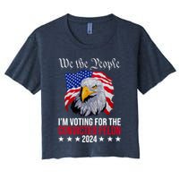 We The People Im Voting For The Convicted Felon 2024 Usa Eagle Women's Crop Top Tee