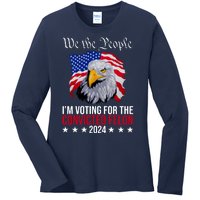 We The People Im Voting For The Convicted Felon 2024 Usa Eagle Ladies Long Sleeve Shirt