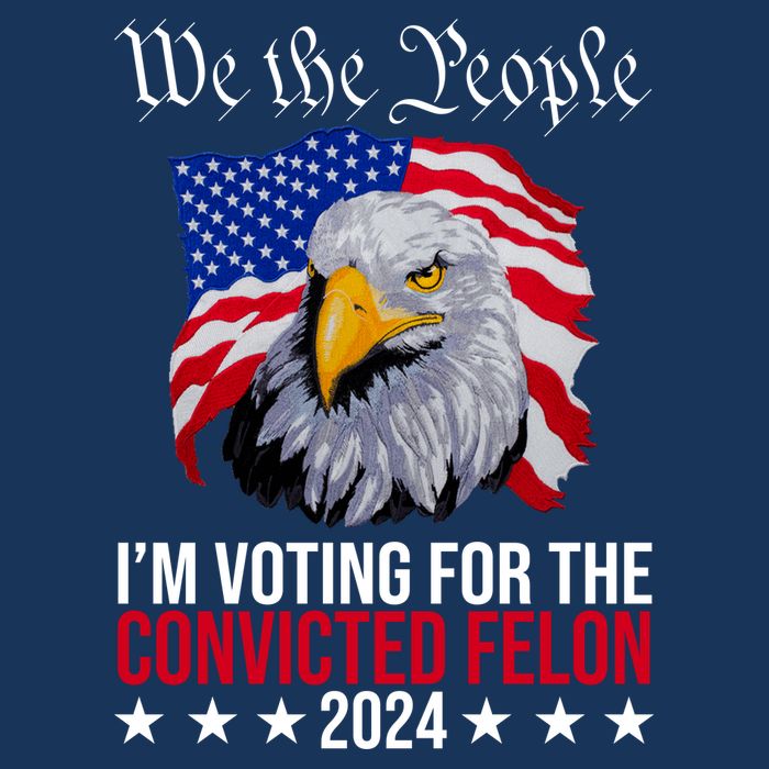 We The People Im Voting For The Convicted Felon 2024 Usa Eagle Women's V-Neck T-Shirt