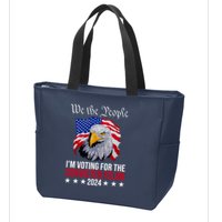 We The People Im Voting For The Convicted Felon 2024 Usa Eagle Zip Tote Bag
