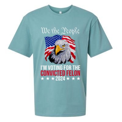 We The People Im Voting For The Convicted Felon 2024 Usa Eagle Sueded Cloud Jersey T-Shirt