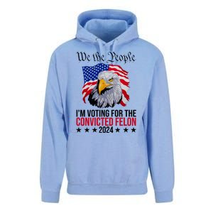 We The People Im Voting For The Convicted Felon 2024 Usa Eagle Unisex Surf Hoodie