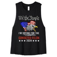 We The People Voting Convicted Felon Eagle Women's Racerback Cropped Tank