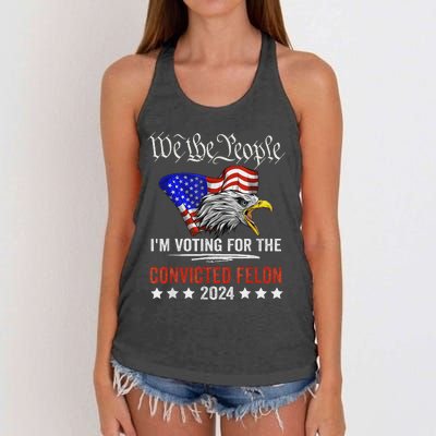 We The People Voting Convicted Felon Eagle Women's Knotted Racerback Tank