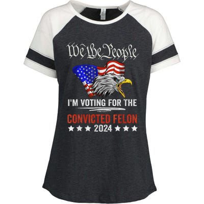 We The People Voting Convicted Felon Eagle Enza Ladies Jersey Colorblock Tee