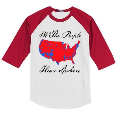 We The People Have Spoken 2024 Election Pro Trump Kids Colorblock Raglan Jersey