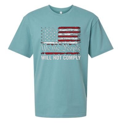 We The People Will Not Comply Sueded Cloud Jersey T-Shirt