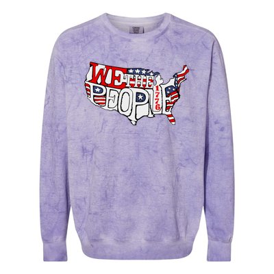 We The People Usa 1776 Map Colorblast Crewneck Sweatshirt